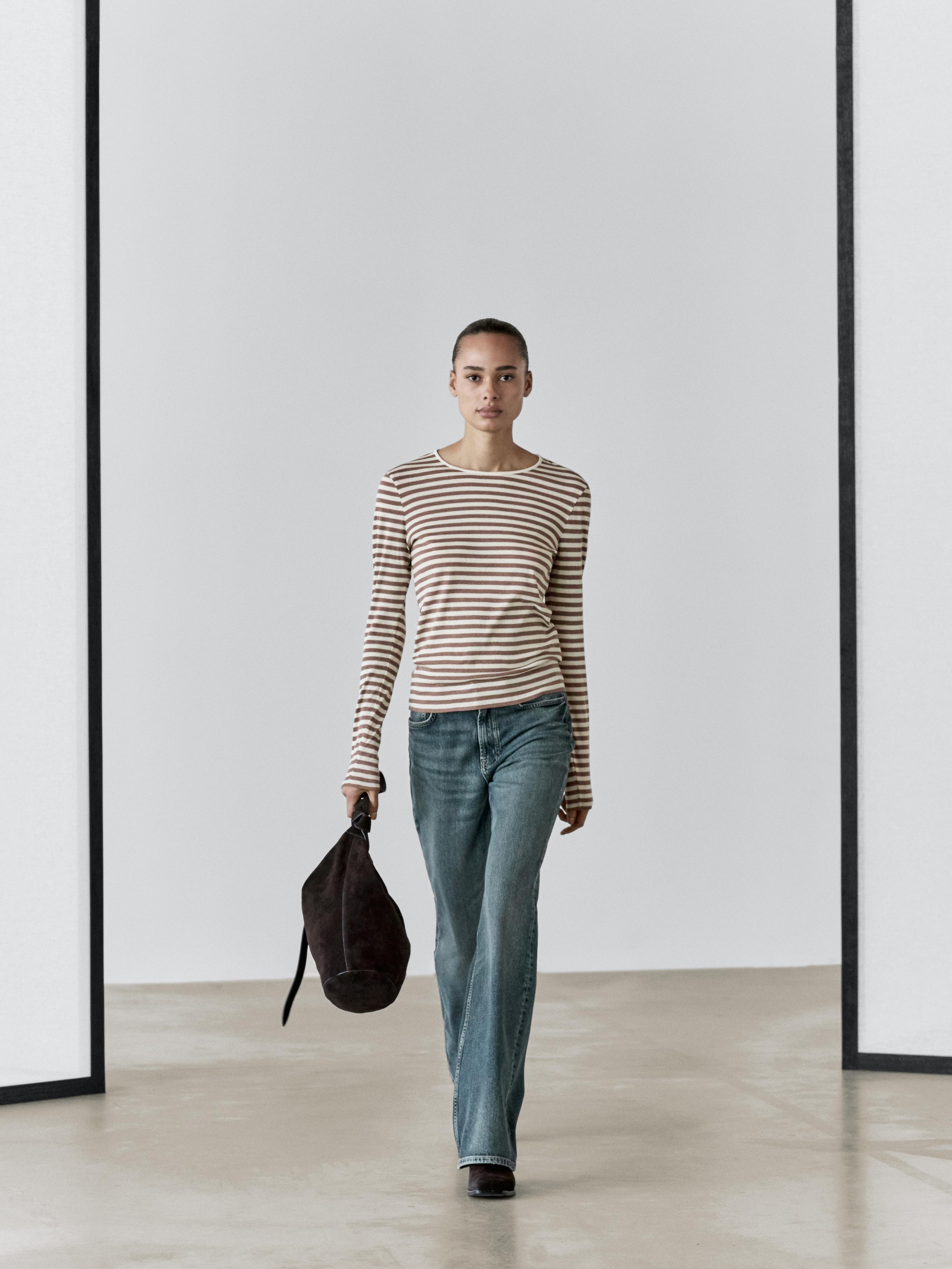 T-shirt à rayures 100 % coton